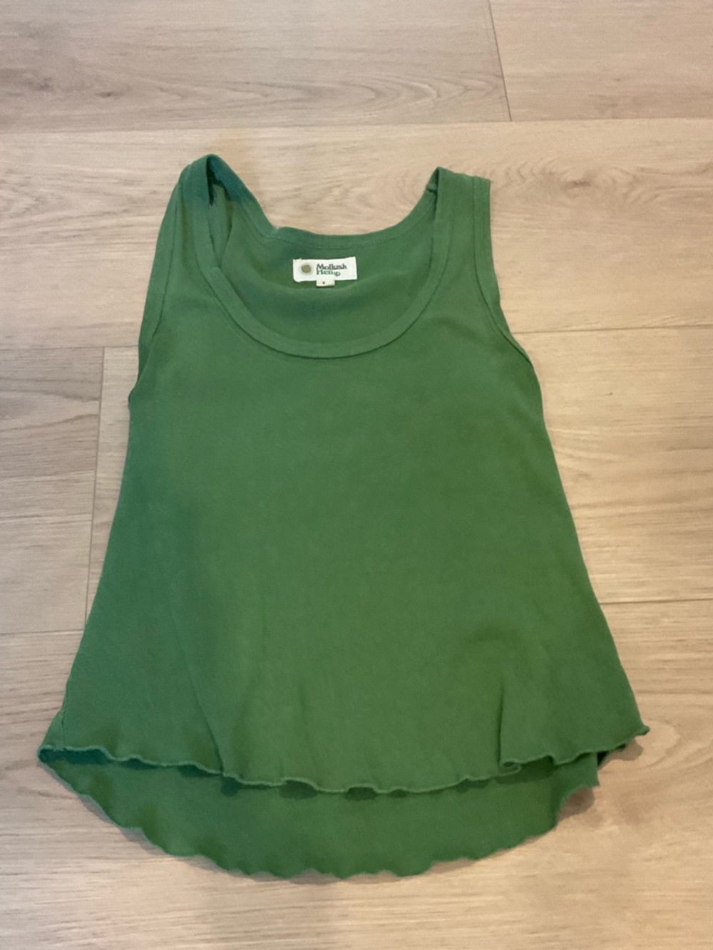 Mollusk Surf Shop Hemp Green Tank Top size Large